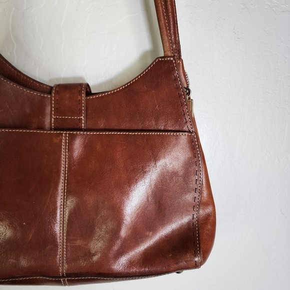 Fossil Sedona li Vintage Italian Scoop Red Leather Shoulder Bag - Picture 3 of 13